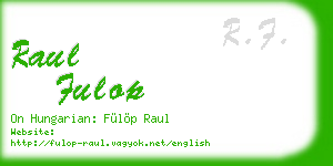 raul fulop business card