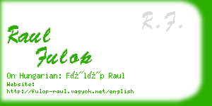 raul fulop business card